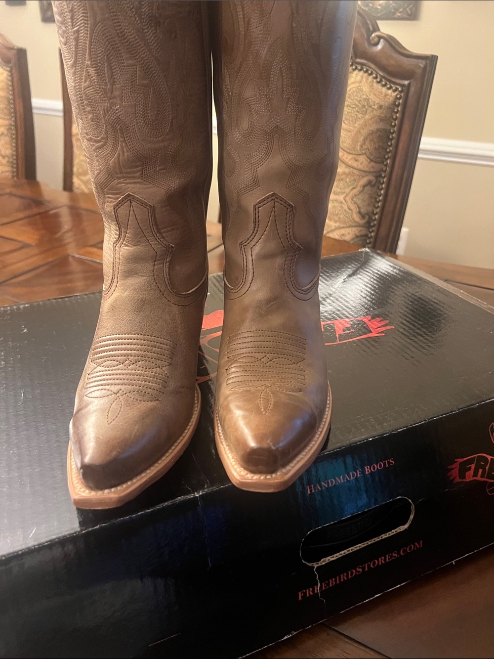 freebird Brown Leather Cowboy Boots - Picture 7 of 9